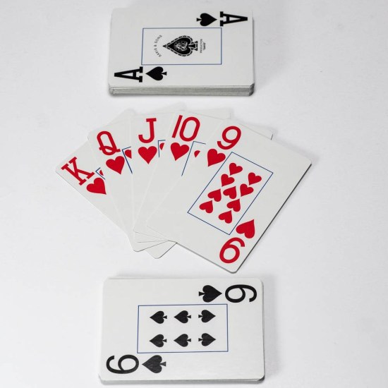 100% PLASTIC Texas Holdem BIG NUMBERS 4 Corners Blue